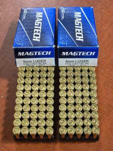 (2) Full Boxes of [50] Round Magtech 9mm Luger FMJ Ammo