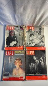 (4) Old LIFE Magazines