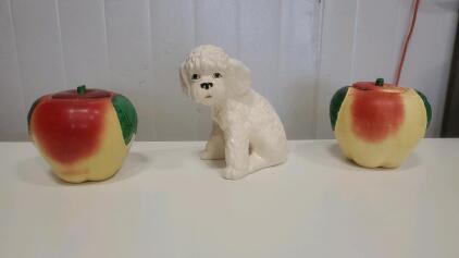 (2) Vintage Cookie Jars And Dog Home Decor