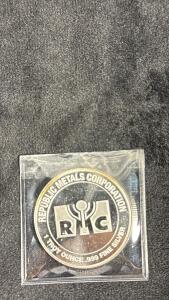 (1) Republic Metals Corp. 1 Troy Ounce .999 Fine Silver