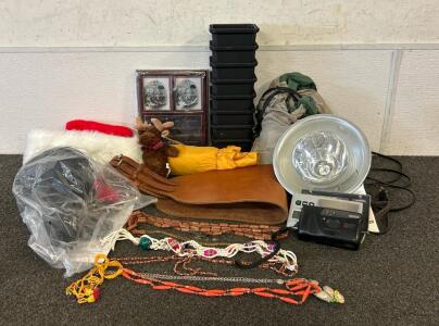 (1) 2 Person Travel Hammock, (1) Bike Seat, (2) Christmas Stockings, And More