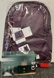 Swissdigital Design Remi Laptop Backpack, 15.6&rdquo; & Flame Aroma Diffuser