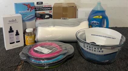 Nutri Chopper Anchor Hocking 4Qt Bowl, Colandars, Shower Head, Dawn Dish Soap & More