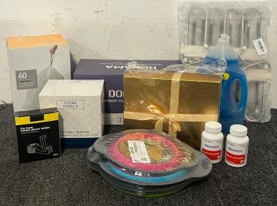 60 Pcs Trash Bag, Cervical Pillow, Dawn Dish Soap, Colanders & More