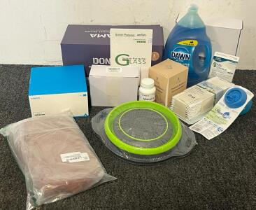 Home Goods Including Memory Foam Cervical Pillow, Shower Head (Matte Black), Colanders, Dawn Dish Soap, Self Care & Makeup Bag