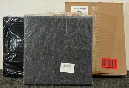 36 Pcs Self Adhesive Floor Carpet Tiles (11.8&rdquo;x11.8&rdquo;), 12 Pcs Felt Wall Tiles (12&rdquo;x12) & 50 Pcs 55 Gal Trash Bags