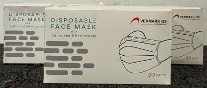 (3) 50 Pcs Disposable Face Masks
