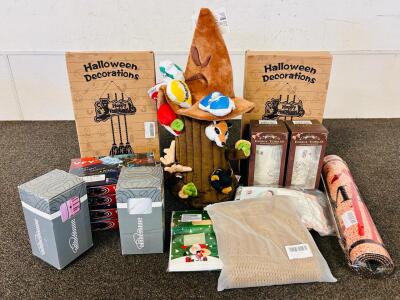 Holloween Decorations, Positive Energy Tumblers, Pet Toys, Tack Cloths, Mini Pillow Cushions and More