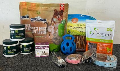 Pet Goods Including Nutri Bites Freeze Dried Beef Liver Dog & Cat Treats, Freeze Dried Chicken Hearts Dog & Cat Treats, Peanut Butter Rawhide Chews, Wuffes Hip & Joint Supplements & More