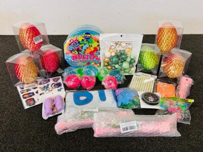 Fun Kidz Multiple Magic Grow Elves, 3D Printed Dragon Eggs With Dragons, Party Supplies, Stickers, Bike Kickstands and More