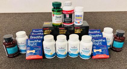 Nordic Naturals Ultimate Omega Fish Oil Supplements, Breathe Right Strips, GNC Mega Men Multivitamins, Woman's One Daily Multivitamin, and More