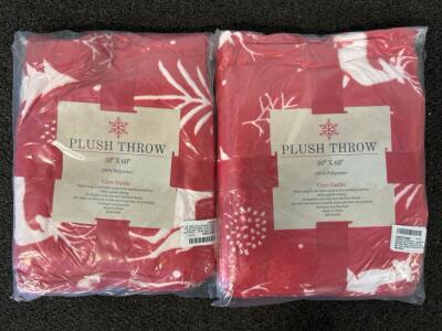 (2) New Plush Throws (50"X60")