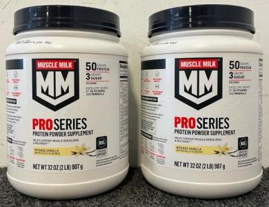 (2) 2-Lb Bottles Of Muscle Milk Pro Series Protein Powder Supplement