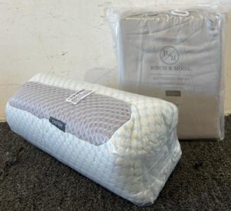 Birch & Moon 100% Organic Viscose Bamboo King Sheets Set & Memory Fiam Orthopedic Pillow