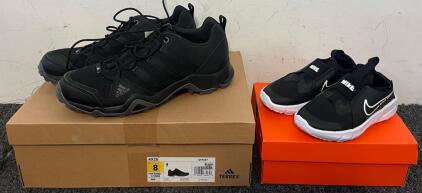 Adidas AX2S Hiking Shoes Mens 8 & Nike Running Shoes Children&rsquo;s 11