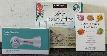 Facial Cleansing Brush, Daily Facial Towelettes & Face Masks