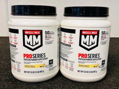 (2) 2-Lb Bottles Of Muscle Milk Pro Series Protein Powder Supplement (Intense Vanilla)