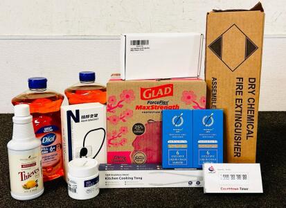 Glad Force Flex Max Strength Trash Bags, Fire Extinguisher, Cooking Tong, Dial Refill Soap, Liquid Chalk Markers, and More