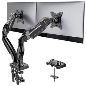 Dual Monitor Stand &mdash; Fully Adjustable Desk Mount Monitor Stand