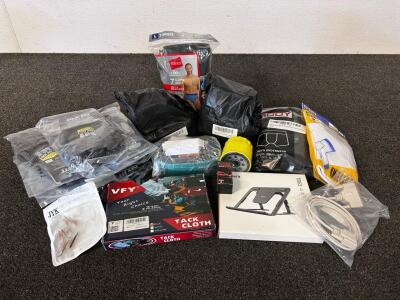 Men's Bundle Includes: Men's Underwear, Knee Cap Guard, VFY Tack Cloth, Tablet Stand, Air Filter Kits, and More