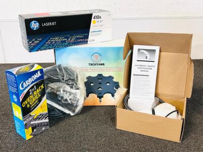 20" Large Heavy Duty Plant Caddy, Automatic Faucet, LaserJet (410A/ Yellow) Print Cartridge, and Carbona 2-In-1 Oven Rack and Grill Cleaner