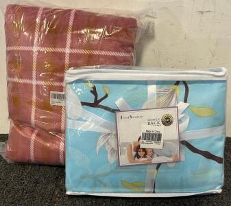 Queen Microfiber Sheet Trash & Fuzzy Throw Blanket