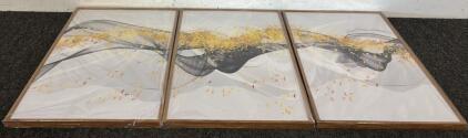 Framed 3pc Abstract Art Painting