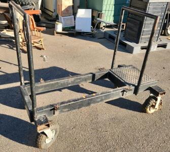Heavy Duty Steel Cart Dolly, 4 Wheels, Black