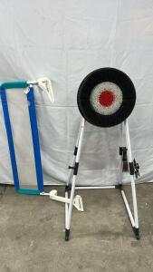 (1) 49&rdquo; Tall Axe And Ninja Star Plastic Throwing Game (1) 12&rdquo;x 43&rdquo; Mesh Protective Bed Rail