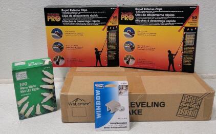 (2) No Ladder&reg; PRO Rapid Release Clips, (pole not included) (1) Walensee Lawn Leveling Rake (1) 100 Warm White Mini LED Lights