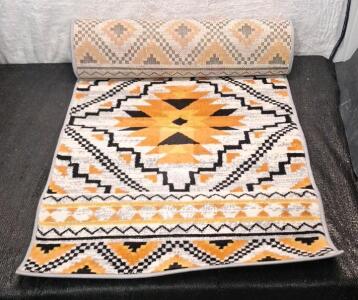 (1) 28" x 10 Foot Runner Rug, Southwestern Print