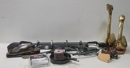 (1)Carbon Fiber Scat Pack Diffuser, (1)Reloading Press, (2)Brass Swans, (1)Lama Rug & More
