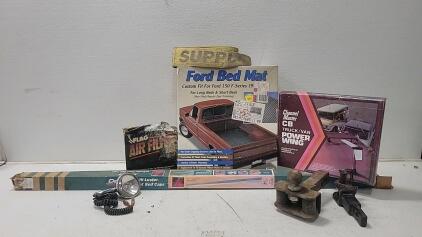 (1)Ford Bed Mat (1)Bed Railing (1) Hitch & More
