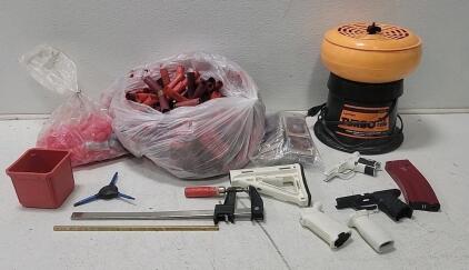 (1) Bag Full of Shotgun Shells (1)Lyman Turbo Pro1200 (6)Assortment of Gun Accessories (1) Collection of Star Wars Cards