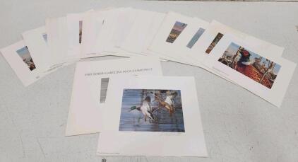 (1) 1983 First Of State North Carolina Duck Stamp Print W/ Signature (19) Assorted Duck Stamp Prints