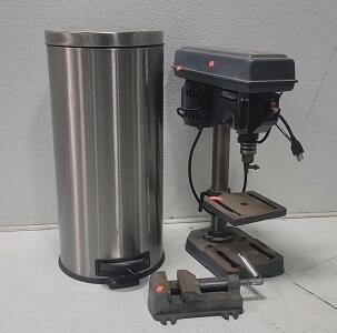 Craftsman 10in drill press w/ Vice, & Trash Can