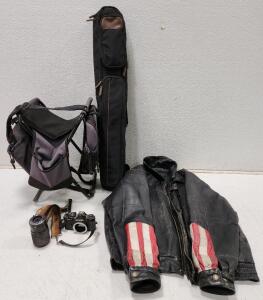 (1) Soligor SC-1 35mm Film Camera (1) Billiard Cue Case (1) GSE 2-Piece Billiard Pool Cue Stick (1) Viper Elite Series Pool Cue And More