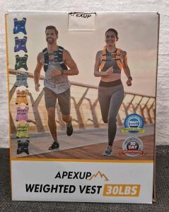 (1) Apexup 30Lb Weighted Vest, Black