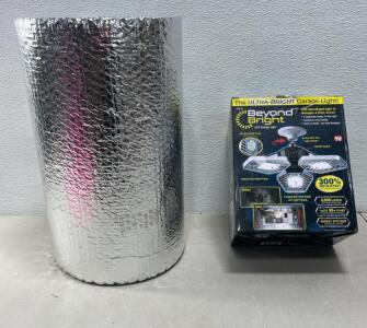 (1) Roll Foil Insulation approximately (4&rdquo;Ft X 15 1/3&rdquo;H),Beyond Bright LED Garage (Please Read Description)