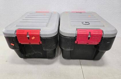 (2)Rubbermaid Action Packer storage container.(PLEASE READ DESCRIPTION)