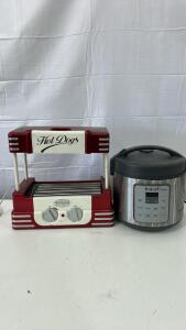 (1) Instant Zest Rice And Grain Cooker (1) Nostalgia Electrics Retro Hot Dog Roller And Bun Warmer