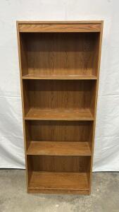(1) 24&rdquo;x59&rdquo;x9.5&rdquo; 4 Shelf Wood Book Shelf