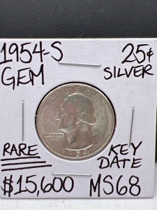 1954-S RARE Key Date Silver Quarter