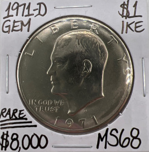 1971-D MS68 RARE Ike Eisenhower Dollar