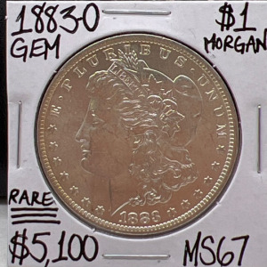 1883-O MS67 RARE Morgan Silver Dollar