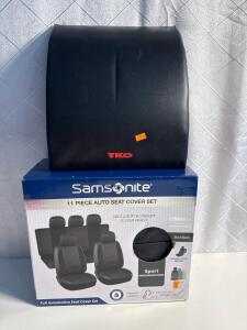 SAMSONITE 11 Piece Ato Seat Cover Set , TKO Lumbar Pad