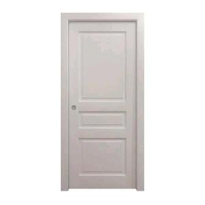 JELD-WEN 25 in. x 81in. Painted White Solid Wood Pocket Door With Hardware(PLEASE READ DESCRIPTION) Located By Wall IN LiveRoom