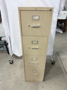 (1) 4 Drawer Metal Cabinet- 52&rdquo;Hx15&rdquo;Wx26.5&rdquo;D