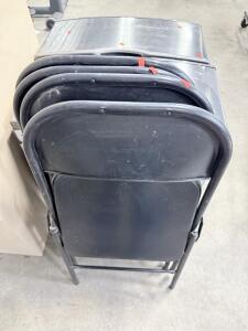 (4) Black Metal Folding Chairs