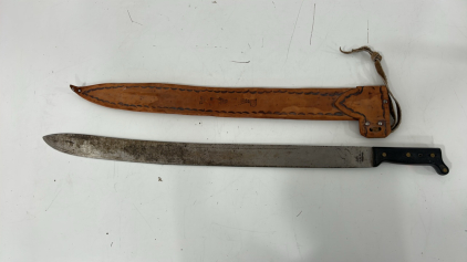 (1) Gavilan De Incolma Machete 28" Blade Flying Eagle Logo W/ Homemade Leather Sheath